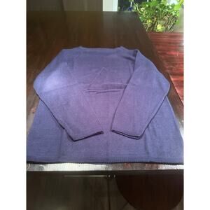 Vintage FLORA Navy Blue Sailboat Knit Sweater | Boat Neck Trim |USA